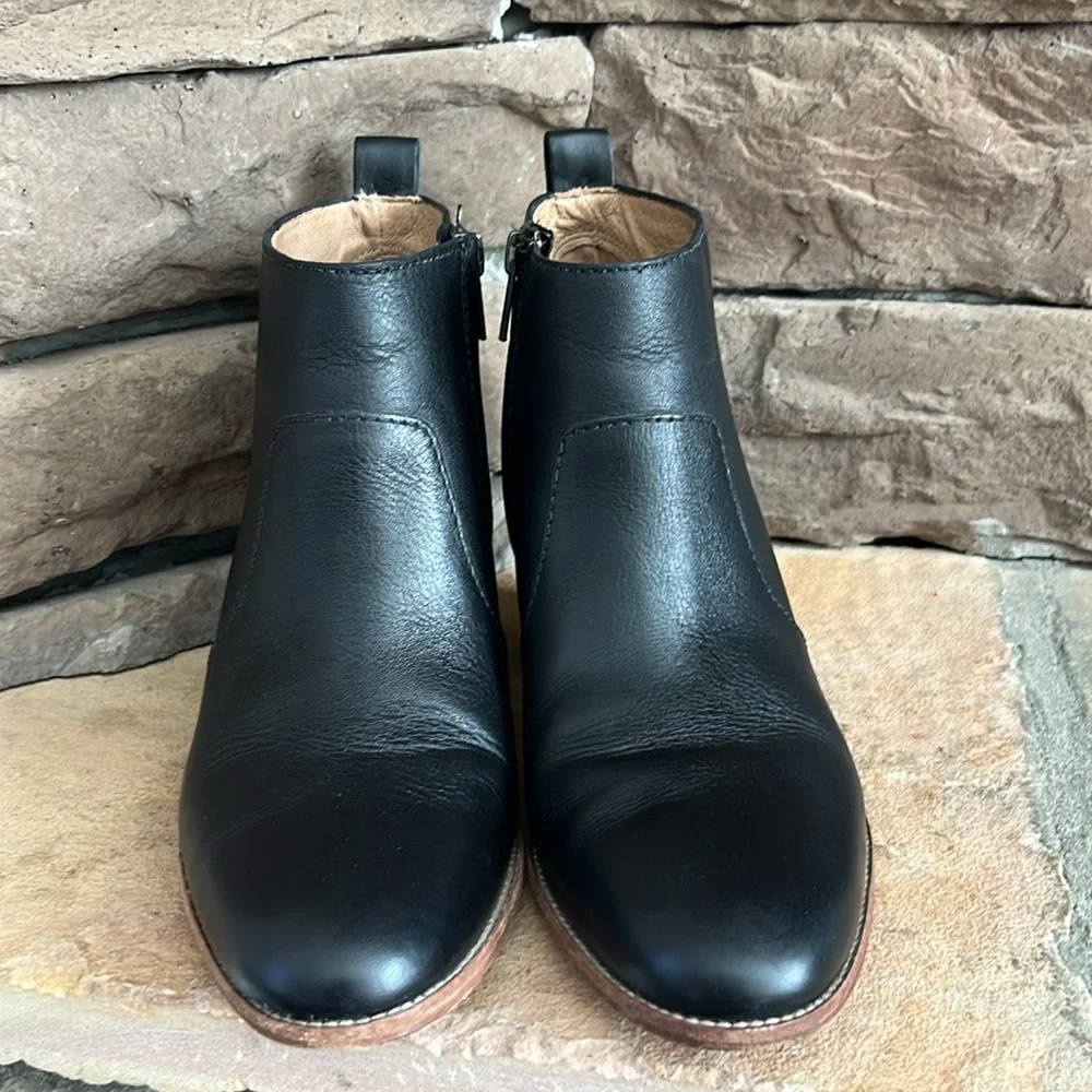 Madewell Brenner Black Leather Ankle Boots /‎ SZ 8